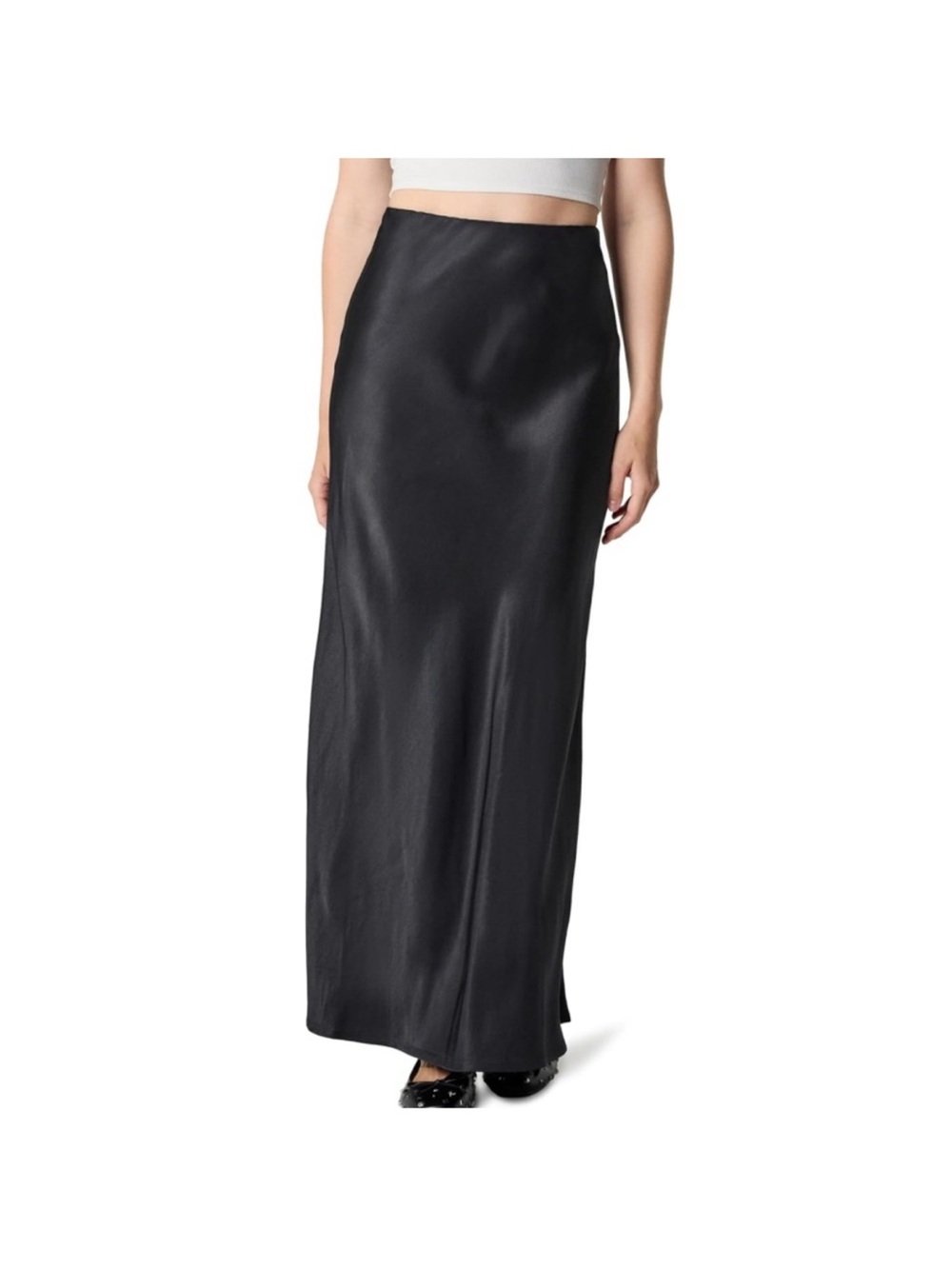 Scott McClintock Black Satin Maxi Skirt